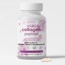 1PCSLumine Organics Collagen, Hydrolyzed Collagen Peptides Capsules,Type I,II,III,V,X with Biotin,Hyaluronic Acid Powder,Vitamin C,Non-GMO,240 Capsules (1PCS)