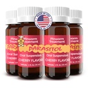 PARASITOL Pinworm Medicine for Family | Dewormer for Humans | Parasite Cleanse for Humans & Adults | Pyrantel Pamoate Liquid | Smoot and Easy Cherry Flavor | Kids & Adults 2+ | 4 Fl Oz | 4-Pack