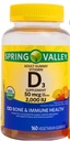 Spring Valley Vegetarian Vitamin D3 Gummies, 2000 IU, 50 mcg, 160 Ct+ VSL Sticker