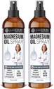 Pure topic Magnesium Oil Spray, Ultra Fast Absorption for bedre sundhed, Pure Zechstein Brin - (2 flaske værdi pack)