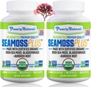 Power By Naturals Sea Moss Plus - USDA Certified Organic Wildcrafted Irish Seamoss, Bladderwrack & Burdock Root, Supplement for Immunity, 60Ct, 2 Pack