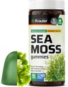 BIO KRAUTER Irish Sea Moss Gummies for Women and Men - 2840 mg Styrker - 90 Veganske Tyre - Bladderwrack & Burdock Root Supplement - Chondris Crispus Formel - Seamoss Gummies