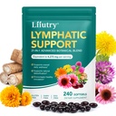 Lymphatic Drainage Supplement with 21-in-1 Herbal Blend, Lymph System Support 240pcs, Lymph Cleanse Detox and Reduce Swelling