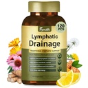 Lymphatic Drainage Capsules, 120 Counts Natural Herbal Formula for Immune Health & Fluid Balance | with Dandelion, Cleavers, Burdock, Lemon Peel, Horsetail Extract, 60 Days