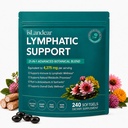 Lymphatic Drainage Supplements, 4275mg Herbal Lymph System Support for Women & Men, 21-in-1 Herbal Blend for Lymphatic Support, Fluid Balance & Immune System, 240 Softgels