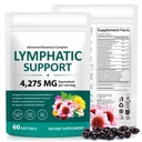Lymphatic Drainage Supplements 60 Softgels, Contain Dandelion, Burdock Root, Turmeric, Supports Overall Daily Wellness for Men Women