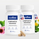 Lymphatic Drainage Capsules, Contains Natural Ingredients Including Dandelion, Cleaver, Burdock, and Echinacea to Promote Blood Circulation and Rapid Absorption, 60 Capsules (Pack of 2)