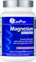 CanPrev Magnesium Bisglycinat med Ashwagandha, B5, B6 & C-vitamin, 90 Veg Caps, 30- Day Supply, Support Restaured Nights & Relaxation, Hjælper Energy & Immhue funktion, Vegan, Non- GMO, Dairy, Soy, Gluten