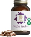 Pure Synergy SuperPure Grape Seed Extract 124; Organic Grape Seed Polyphenoler tillæg med hele frugt- 124; for hjerte sundhed, hud og sund aging Support (60 kapsler)