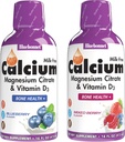 BlueBonnet Nutrition Flydende Calcium Citrat Magnesium Citrat, D3- vitamin, Knoglesundhed, Gluten Free, Soy Free, Milk Free, Kosher, Blåbær og blandet Berry Combo