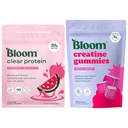 Bloom Strawberry Watermelon Clear Protein and Creatine Gummies Bundle