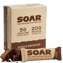 Soar Creatine Protein Bars Fudge Brownie, 5g Creatine, 20g Protein, 1g Sugar, High Protein Low Sugar Snack Bars for Muscle Support, Workout Recovery & On-the-Go Fuel, 10 Pack
