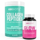 GOBIOTIX Collagen & Glow Multivitamin Bundle: Hair, Skin, Nails Support - 30 Servings Collagen + 90 Capsules Multivitamin