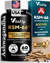 VitaUp Ashwagandha KSM 66 with Black Pepper - USA Made KSM-66 Ashwagandha Supplements for Energy, Relaxation and Normal Cognitive Function - 60 Caps