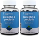 Grundlæggende Prebiotic & Probiotic Gummies, 2 Millioner CFU, Blå Hindbær, 50 Count (2 per Serving) (Tidligere Solimo) (Pack of 2)