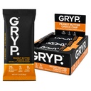 GRYP Slow-Release Protein Bars, Peanut Butter Chocolate Chip | 25g Protein, 0g Added Sugar, Low Carb, Gluten Free, 195 Calories | No Sugar Alcohols, No Artificial Flavors, No Artificial Sweeteners | On-The-Go Snack, Post-Workout | Pack of 12