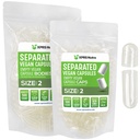 XPRS Nutra Vegan Size 2 Separated Capsules - 500 Count Premium Empty Capsules Separated in Bags - Clear Empty Pills for DIY Supplement Filling