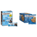 Quest Nutrition Mini Cookies & Cream Protein Bars, High Protein, Low Carb, Keto Friendly, 14 Count & Chocolate Chip Protein Cookie; Keto Friendly; High Protein; Low Carb; 12 Count