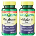 Spring Valley Melatonin Tablets Dietary Supplement Value Size, 5 mg, 480 Count (2X 240)