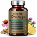 REY&SHAW Lymphatic Drainage Supplement, 120 Capsules with Echinacea, Dandelion, Burdock Root & Cleavers, Herbal Support for Fluid Balance, Immune Wellness & Healthy Skin Appearance, Non-GMO
