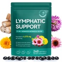 Lymphatic Drainage Supplements-Echinacea, Dandelion, Burdock Root|21-In-1 Botanical Complex for Lymph System, Balance, Cleanse, Overall Vitality, Less Bloating|Safe & Clean Formula|240 Softgels