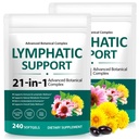 Lymphatic Drainage Supplements 2 Pack– Lymphatic Drainage Capsules Herbal Complex with Echinacea, Dandelion, Burdock Root – Lymphatic System Support for Men & Women