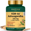 VAHDAM KSM -66 Ashwagandha 625 mg with Ginger & Piperine, Support Stress Relief (120 Capsules)