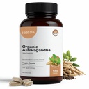 Organic Ashwagandha 1500mg per Serving, 120 Veggie Capsules with Black Pepper Extract, High Strength Adaptogen for Stress Relief, Energy & Immune Support Non-GMO, Gluten Free