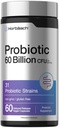 Horbäach Probiotics for Women and Men | 60 Billion CFU | 60 Capsules | 31 Probiotic Strains with Prebiotic | Non-GMO & Gluten Free Supplement