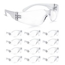 amoolo Clear Safety Glasses Bulk of 24, Protective Eyewear for Men Women, ANSI Z87.1 Impact Resistant Eye Protection for Work, Lab, Construction
