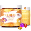 Migcopat 10G Fiber Gummies for Adults - Support Digestive Health - Fiber Supplement with 30 Billion CFU Probiotics Blend, ACV, Vitamin C, Inulin - No Sugar Added - Fruit Flavored - 180 Count