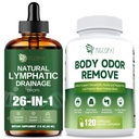 Migcopat 26-in-1 Lymphatic Drainage Drops + Chlorophyll Capsules with Parsley, Peppermint, Green Tea, Jerusalem Artichoke, Probiotic and Prebiotic Blend, 120 Caps