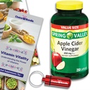 Spring Valley Apple Cider Vinegar Capsules 450 mg Dietary Supplement 250 Ct Plus Vitamin Vitality & Pill Container (3 Items)!