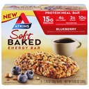 Atkins Soft Baked Energy Bars, Blueberry, 15g Protein, Excellent Source of Fiber, 2g Sugar, 1 pack (5 Bars)
