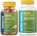 Noor Vitamins Halal Vitamins Adult Bundle - Multivitamin Gummies and Ultra Omega 3