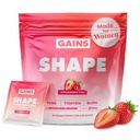 Gains in Bulk Shape Instantized Creatine for Women, Strawberry Fizz Flavor, Vegan Daily Workout Supplement with Hyaluronic Acid and Paraxanthine, Supports Energy and Lean Muscle, 20 Packets