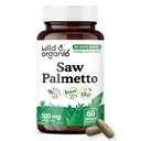 Wild & Organic Saw Palmetto Capsules 500 mg - Urinary Tract Support for Men & Women - Pure Saw Palmetto Powder Supplement - Serenoa Repens Berries - 60 Days of Supply - Vegan, Non-GMO - 60 Count