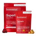 HumanN SuperBeets Heart Chews & Turmeric Chews, Beetroot and Turmeric Supplement, High Absorption Curcumin Complex, Nitric Oxide Support, 90 Count