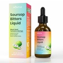 Montue Soursop Bitters Liquid Drops, Graviola Soursop Extract Herbal Supplement with Black Seed, Turmeric, Moringa Leaf, Neem & Ashwagandha, Gut Health & Daily Wellness Support, 2 Fl Oz