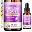 Lymphatic Drainage - Liver Cleanse Detox & Repair Drops, Liposomal Milk Thistle, Echinacea, Artichoke, Dandelion, Turmeric, ''Lymph-Liver'' Cleanse Detox Supplement, Immune & Health, Vegan, 2 Fl.Oz