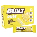 BUILT Puff Protein Bars, Lemon Meringue Pie, 16g Protein - 12 Count | Protein Snack Bar with Collagen, Calorie Conscious, Gluten Free