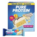 Pure Protein Zig Zag Cake Protein Bars – 19g Protein, 3g Sugar, 190 Calories (12 count) Low Sugar* High Protein Snack - Gluten Free - Perfect for a Healthy Snack.