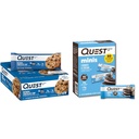 Quest Protein Bars Bundle: Oatmeal Chocolate Chip (12 Count) and Cookies & Cream Mini (14 Count)