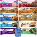 NOSH PACK Quest Protein Bars Variety Pack, 10 Pack Bulk Nutrition Breakfast Bar Low Carb Gluten Free Keto Snack, with Nosh Pack Bag