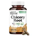 Wild & Organic Chicory Root Fiber Capsules - 1200 mg of Chicory Root Powder per Serving - Digestive & Gut Support - Inulin Prebiotic Fiber Supplement - Non-GMO, Vegan Inulin Capsules - 120 Count
