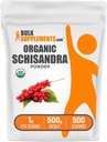 BulkSupplements.com Organic Schisandra Powder - Organic Schisandra Supplement, from Schisandra Berry - Gluten Free - 1g per Serving, 500g (1.1 lbs) (Pack of 1)