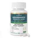 GLP-1 Supplement 100 Billion Akkermansia Probiotic & Prebiotic for Gut Health & Digestion, Metabolism & Energy Support with Vitamin B2 & D, Green Tea and Chromium - Non-GMO | 90 Capsules