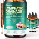 21-in-1 Lymphatic Drainage Drops for Liposomal, Immune & Lymph System Support Supplement for Women & Men with Echinacea, Dandelion, Burdock, Bromelain, Calendula, Turmeric & More, 3 Pack