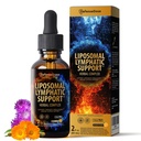 Liposomal Lymphatic Drainage Liquid Drops - Natural Lymph System Cleanse & Detox Immune Support with Echinacea Elderberry Dandelion Burdock - Alcohol Free Lymphatic Node Herbs Supplement