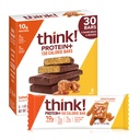 think! Protein Bars with Chicory Root for Fiber, Digestive Support, Gluten Free with Whey Protein Isolate, Salted Caramel, Snack Bars without Artificial Sweeteners, 1.4 Oz (30 Count)